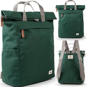 ORI/ROKA LONDON Finchley Recycled Canvas - Medium - Green Backpack